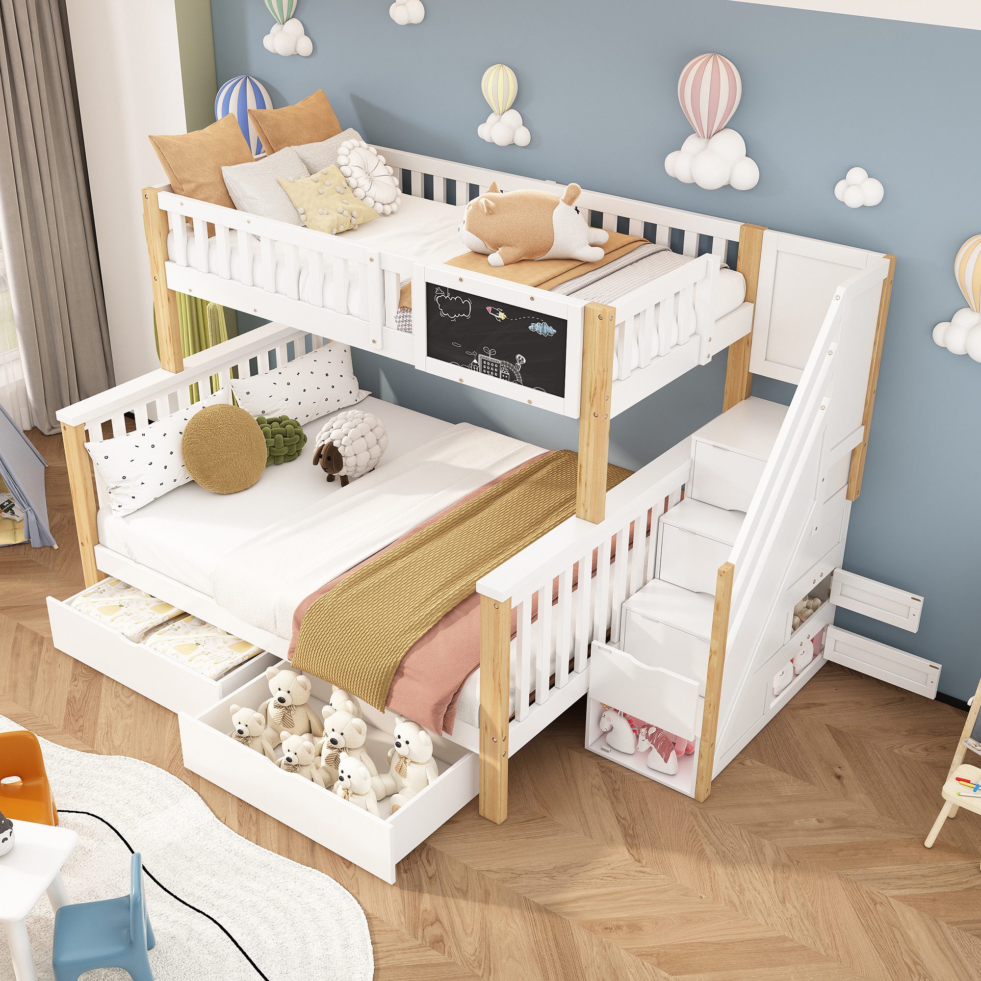 Ulife Etagenbett Doppelbett, multifunktionales Hochbett mit günstig online kaufen