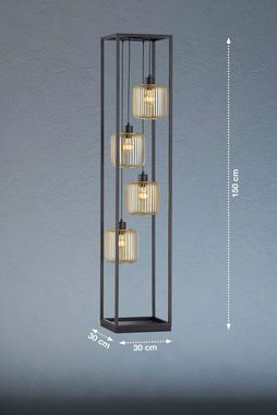 FISCHER & HONSEL Stehlampe CAYDO, Ein-/Ausschalter, ohne Leuchtmittel, Moderne, sandschwarze Leuchte-verleiht Deinem Raum etwas Extravaganz