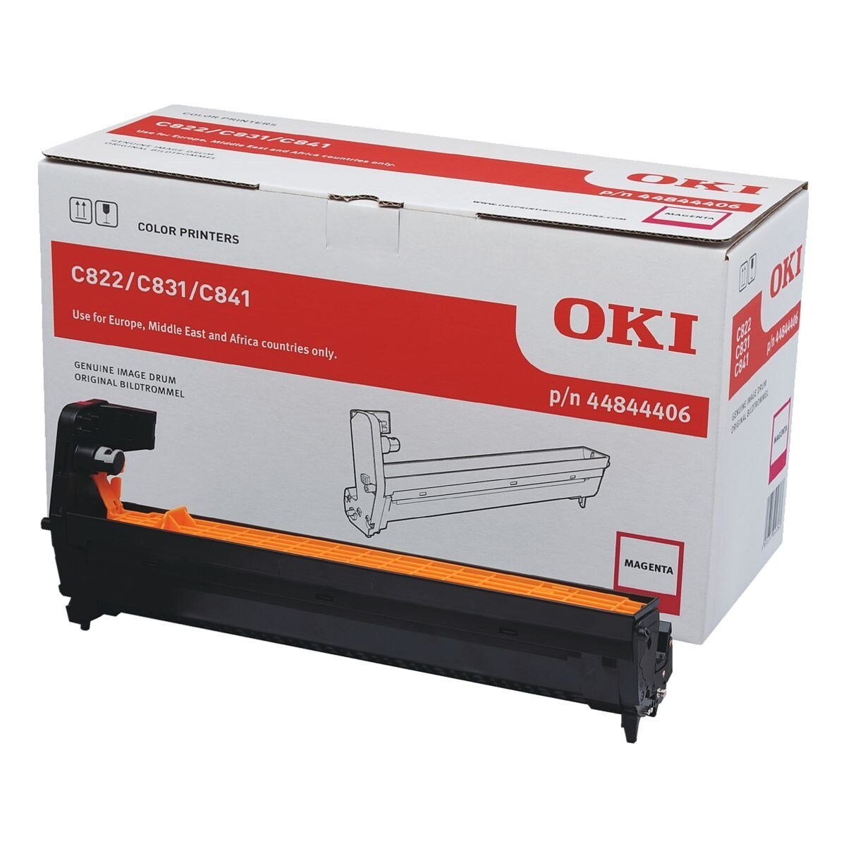 Toner) OKI magenta Trommel Tonerpatrone 44844406, (ohne