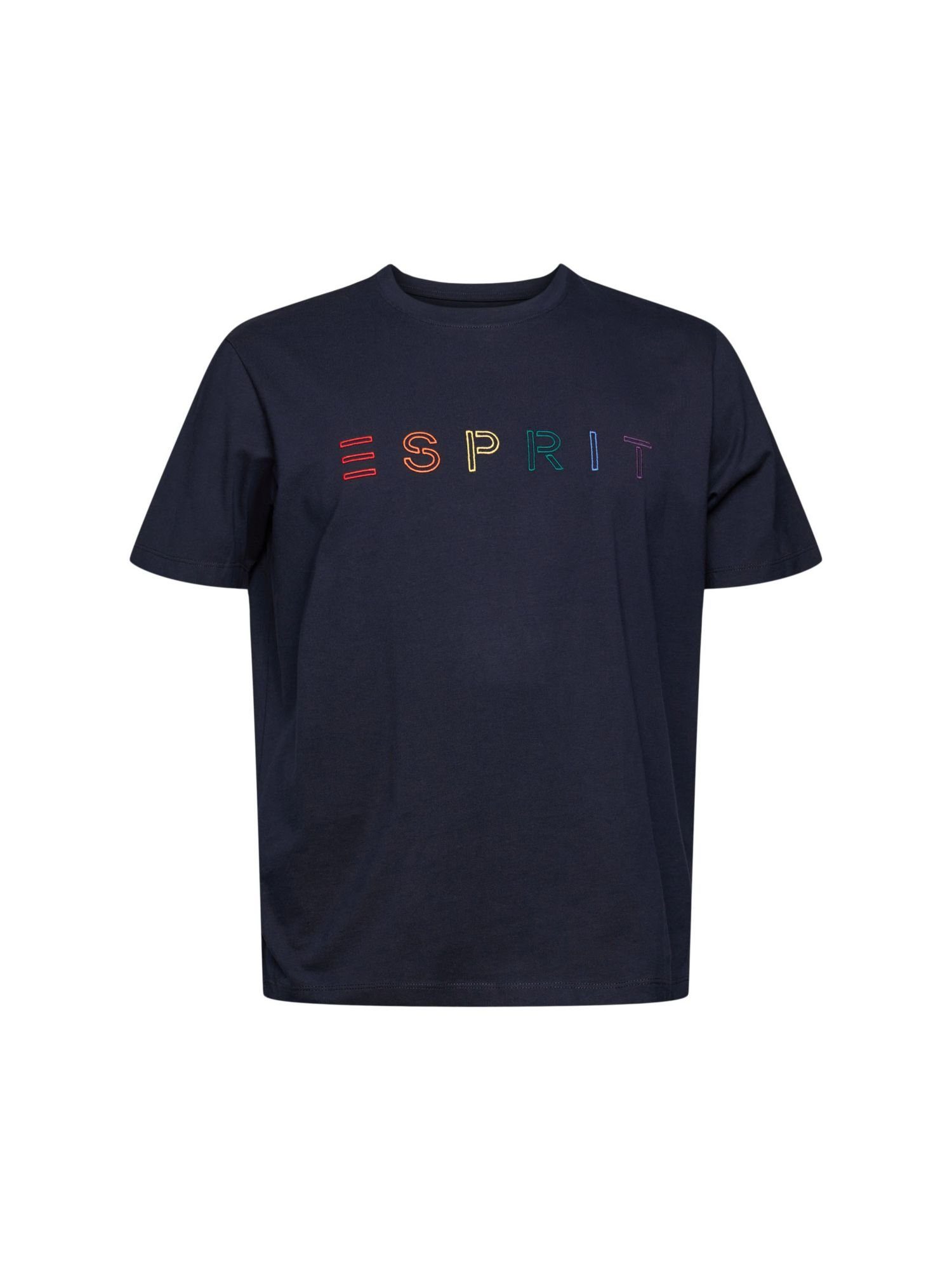 Esprit T-Shirt Jersey-Shirt mit Stickerei (1-tlg) NAVY
