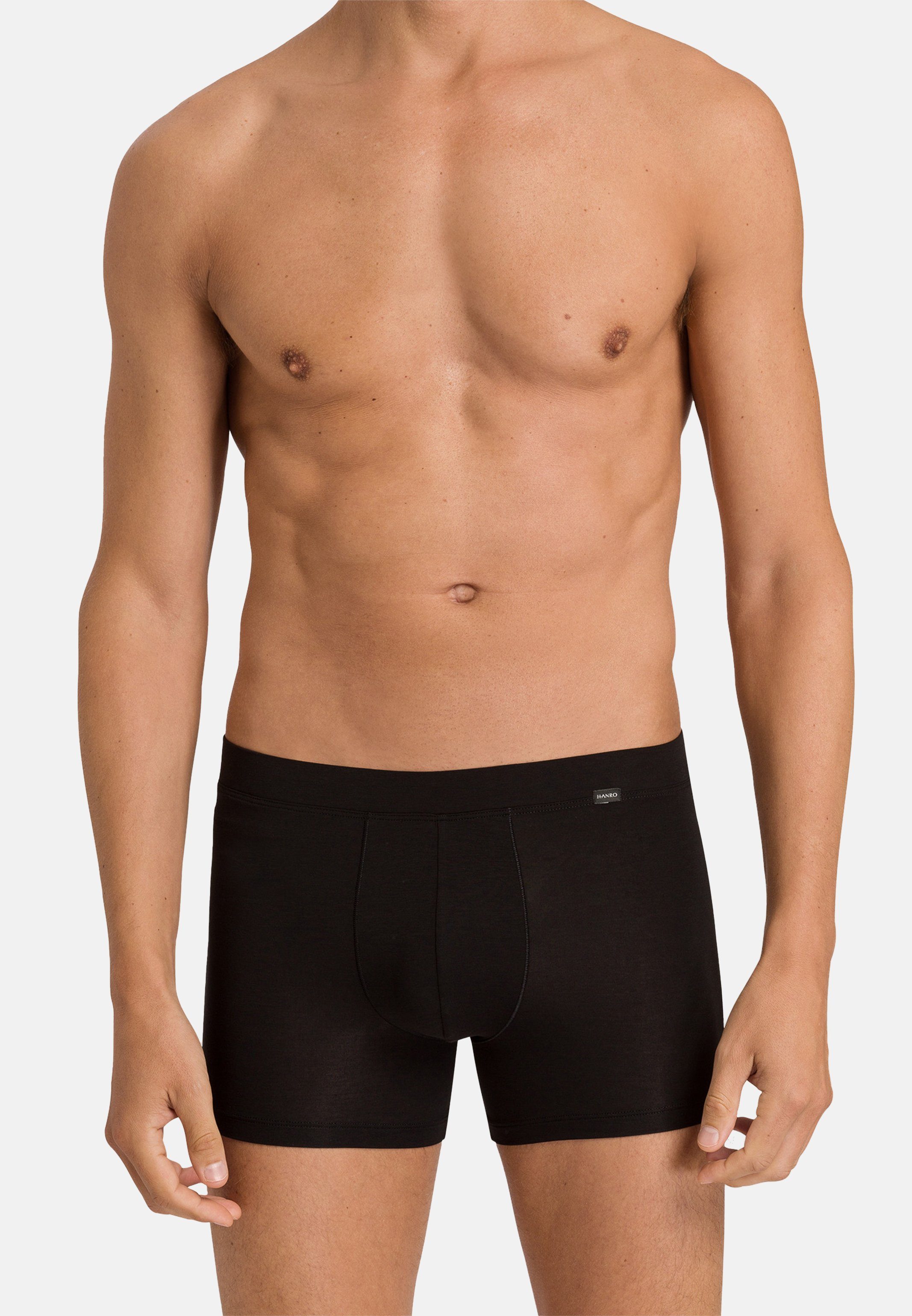 Hanro Lange Unterhose (1-St) - - Pant Short / Eingriff Natural Long Ohne Deep Black Function