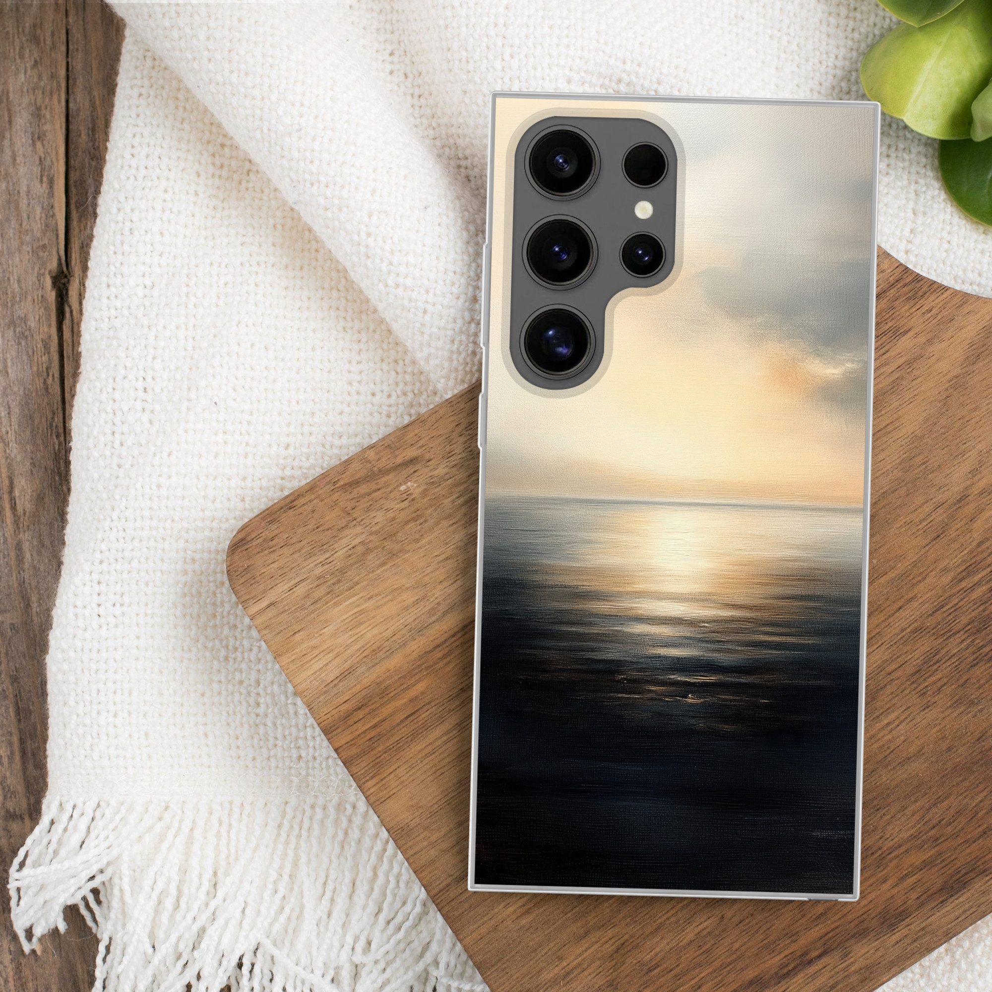 MuchoWow Handyhülle für Samsung Galaxy S24 Ultra Sonne - Horizont - Meer, Phone Case, Silikon, Schutzhülle Dünn