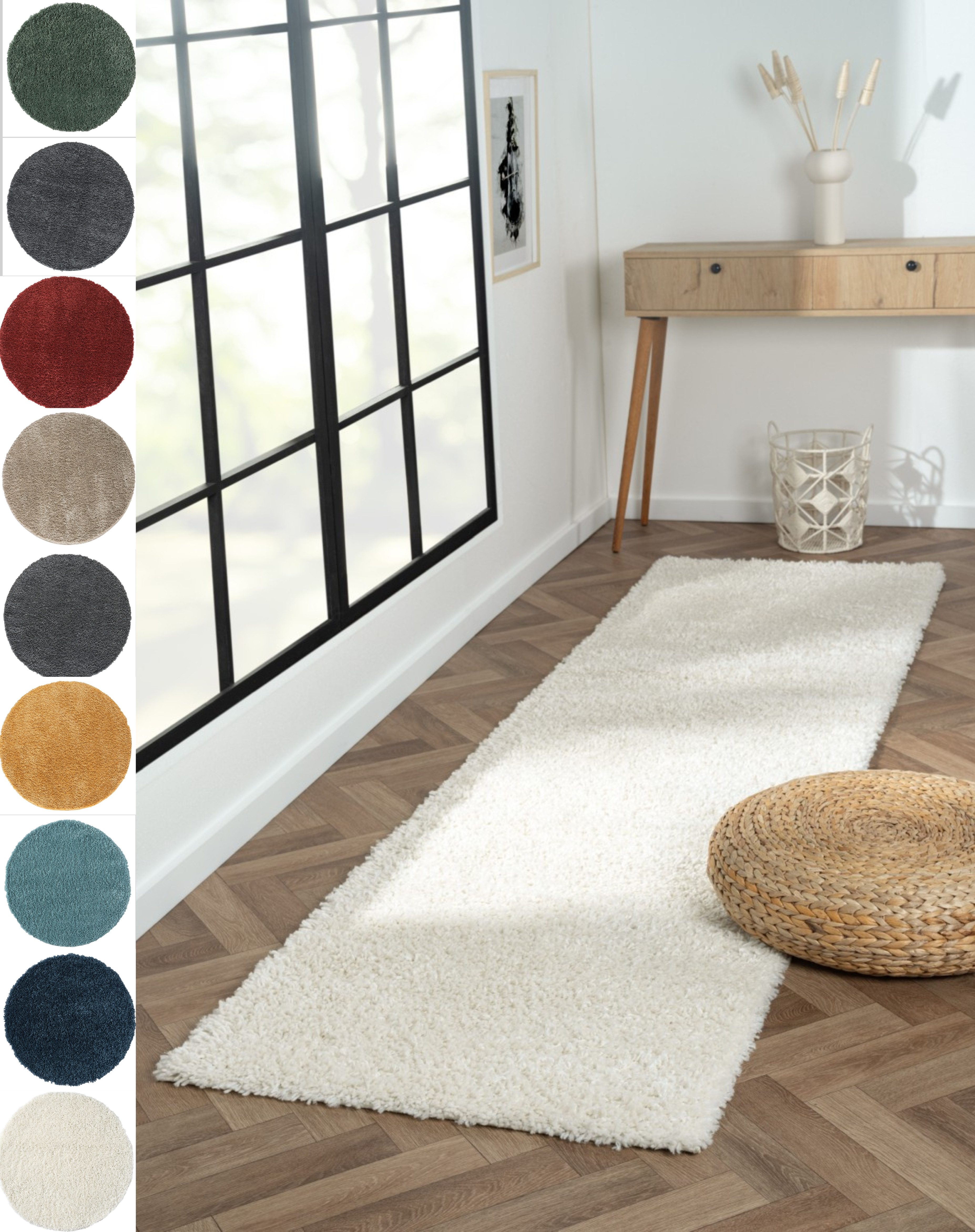 Myflair Möbel & Accessoires Hochflor-Läufer My Shaggy, rechteckig, Höhe: 37 mm, Shaggy, Uni Farben, leicht glänzend, Microfaser, extra …