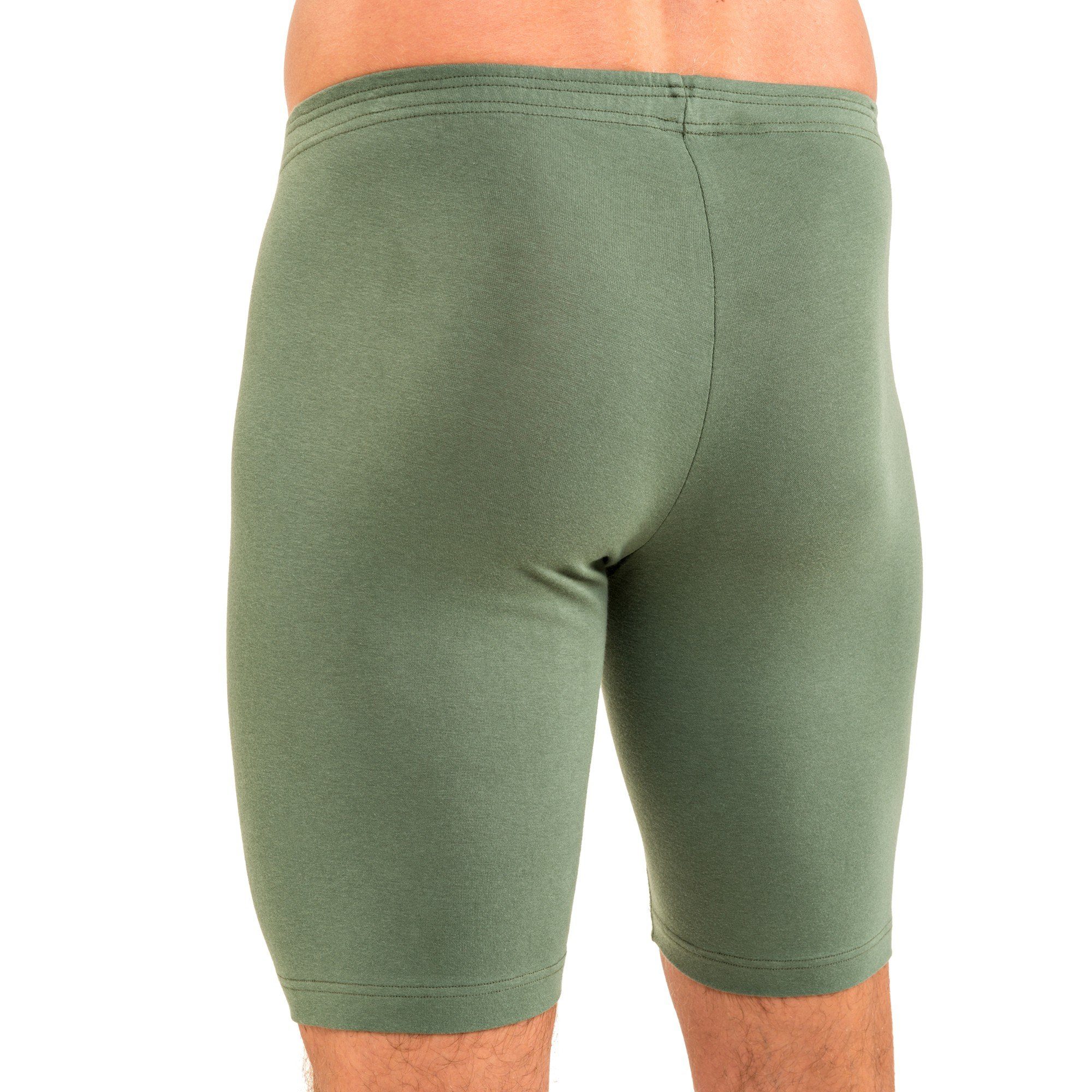 HERMKO Langer Boxer 8955 (Pack, 2er) Bio-Baumwolle/Elastan mit Webbund kurzem Bein Feinripp
