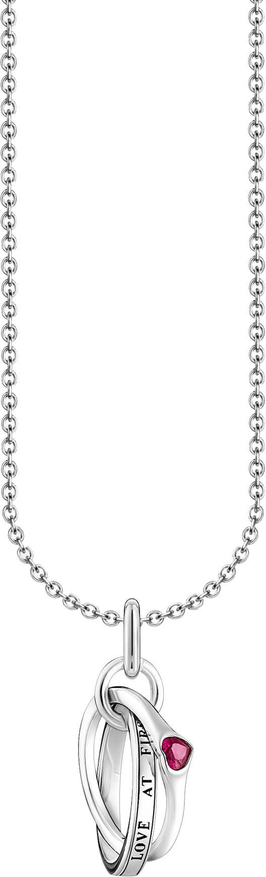 THOMAS SABO Kette mit Anhänger Together-Ring-Anhänger, KE2231-639-10-L45V, mit Korund (synth)