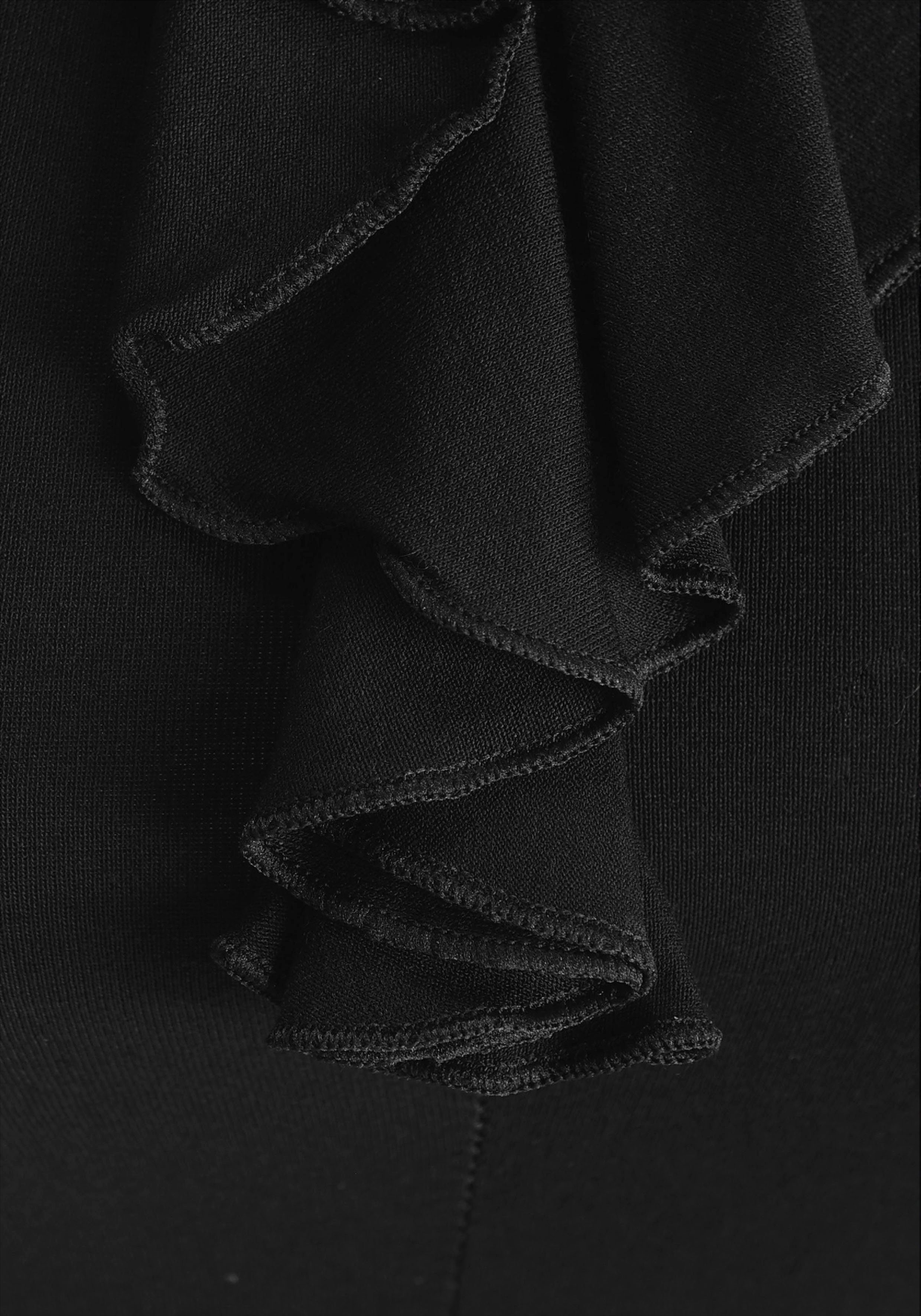 Melrose Kurzarmshirt mit Volants und Schmuck-Detail