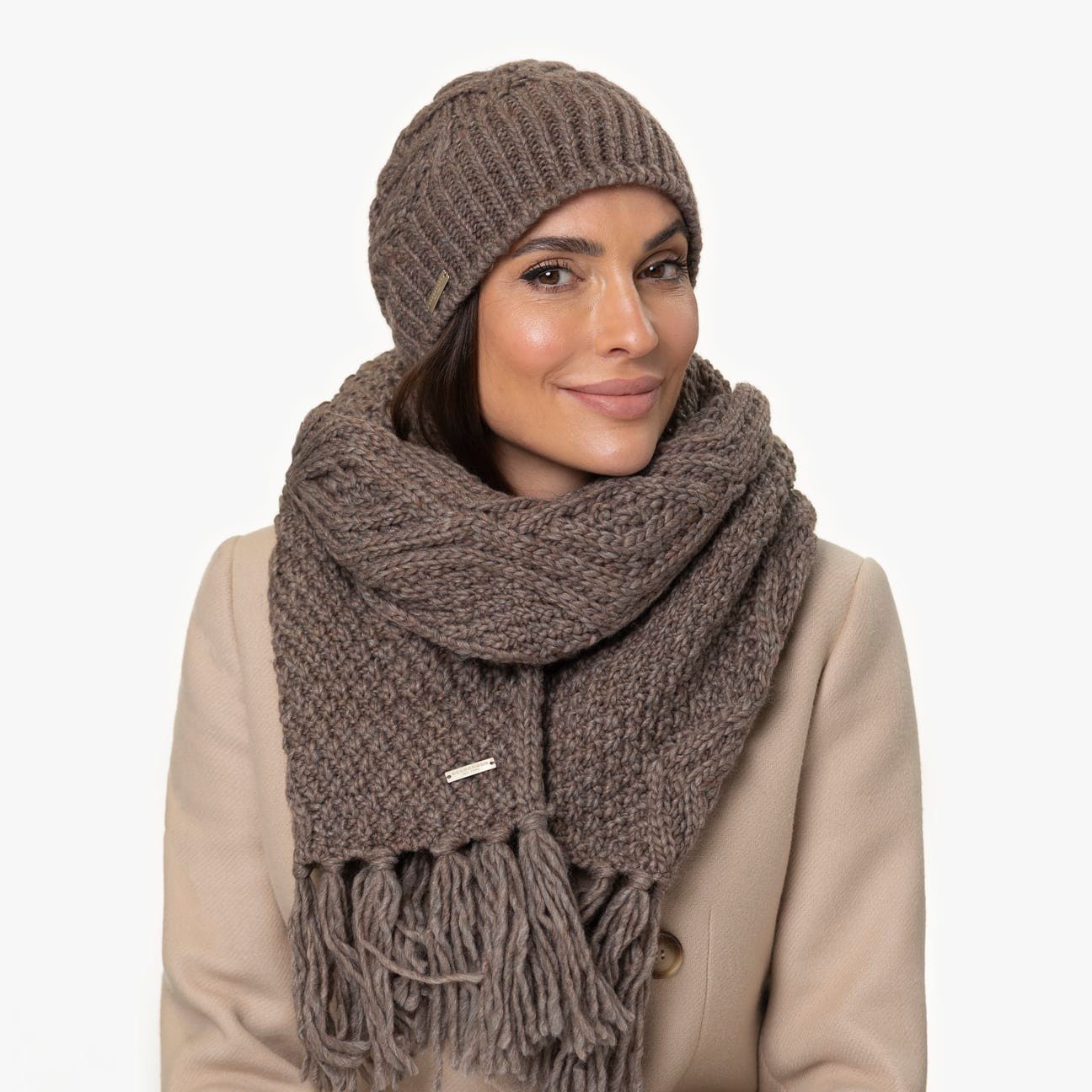 Beanie (1-St) oliv Seeberger Beanie Futter mit