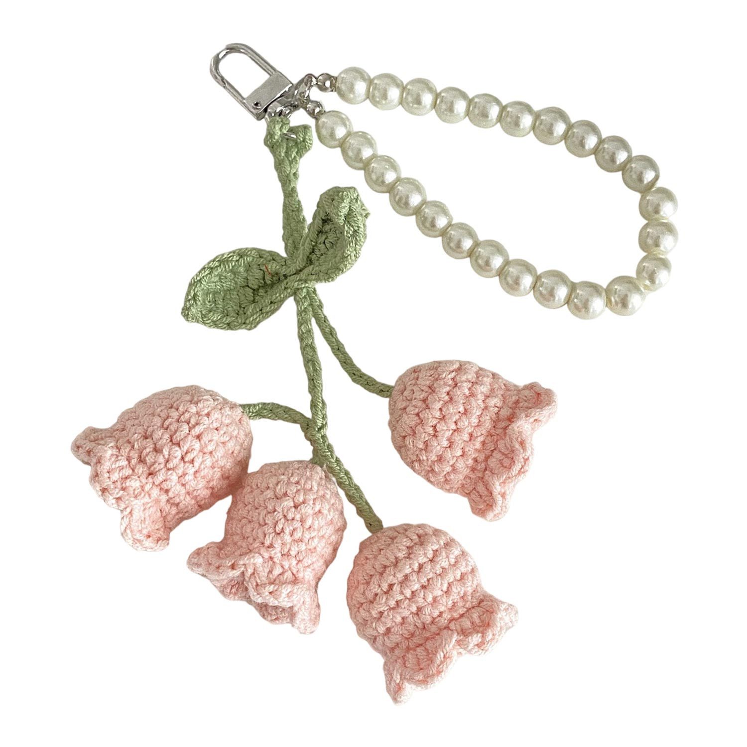 Refttenw Schlüsselanhänger Handgehäkelt Blüten Schlüssel Anhänger Rucksack- günstig online kaufen