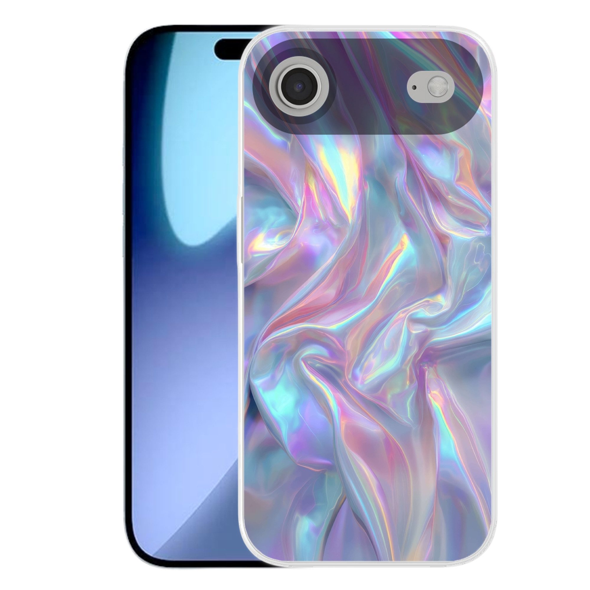 MuchoWow Handyhülle für Apple iPhone Air Gewellt - Pastelltöne - Glänzend - Stoff, Smartphone-Bumper, Print, Handy Schutzhülle Dünn