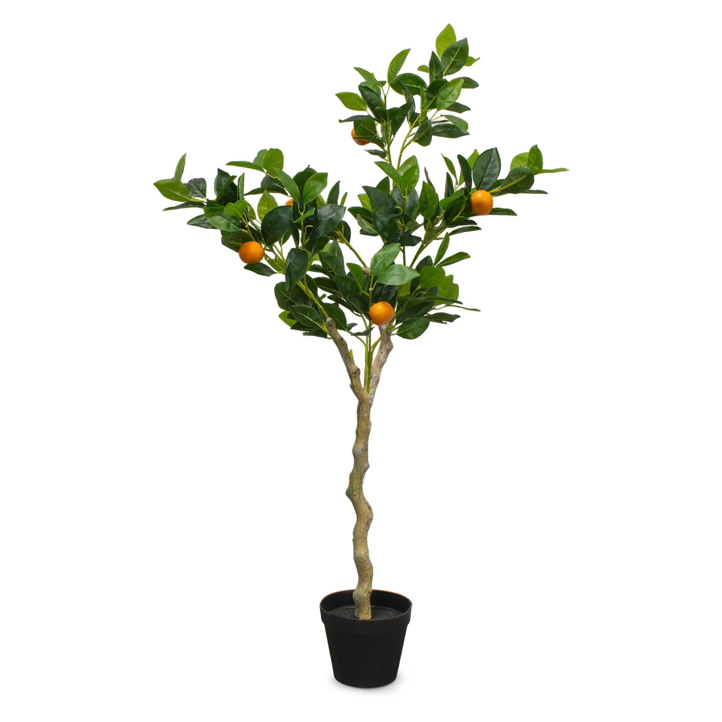 Kunstbaum Zitrus Deko Baum mit 10 Früchten Zitrusbaum, Spetebo, Höhe 118 cm, Zitronen Orangen Topf Pflanze