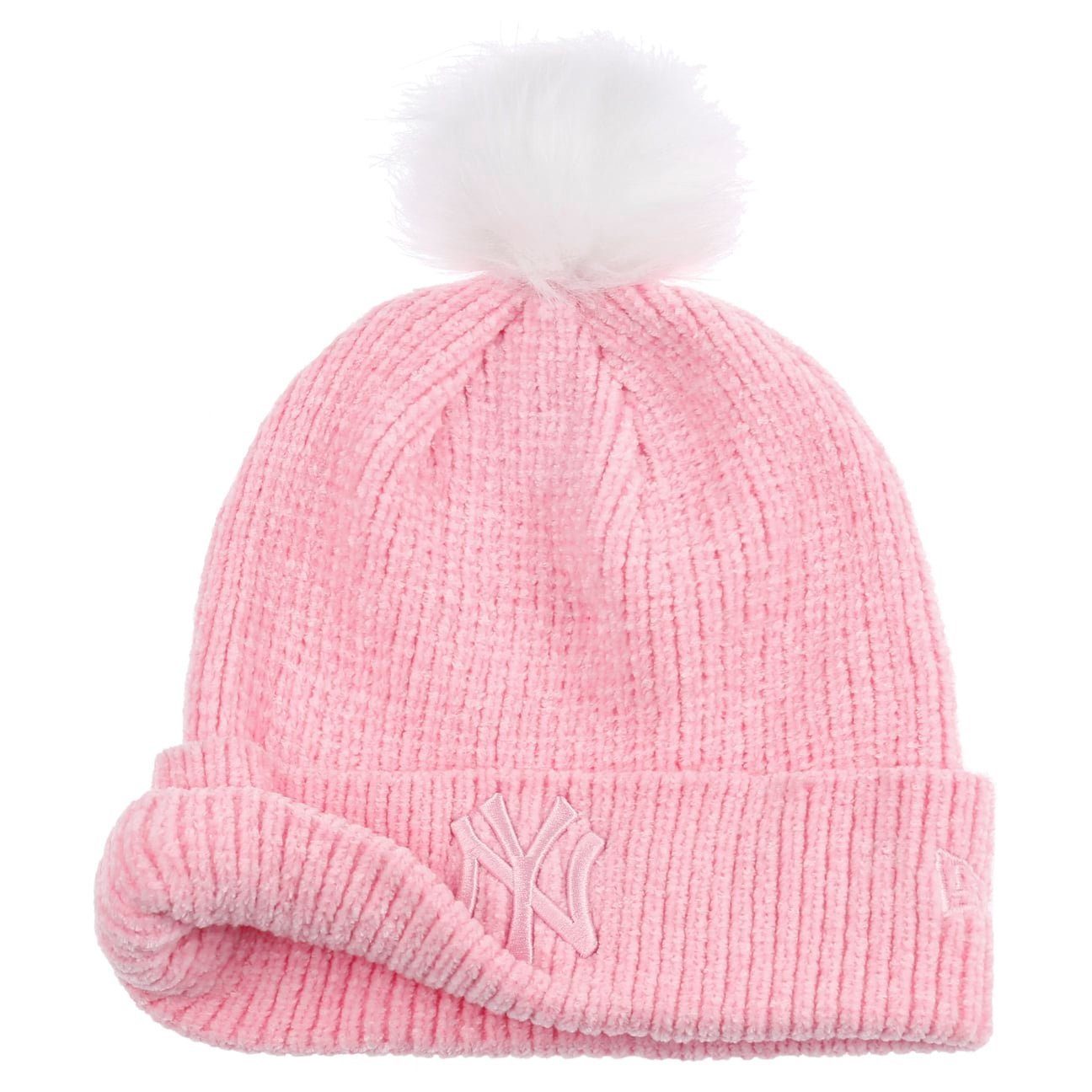 New Era Bommelmütze (1-St) pink mit Umschlag Strickmütze