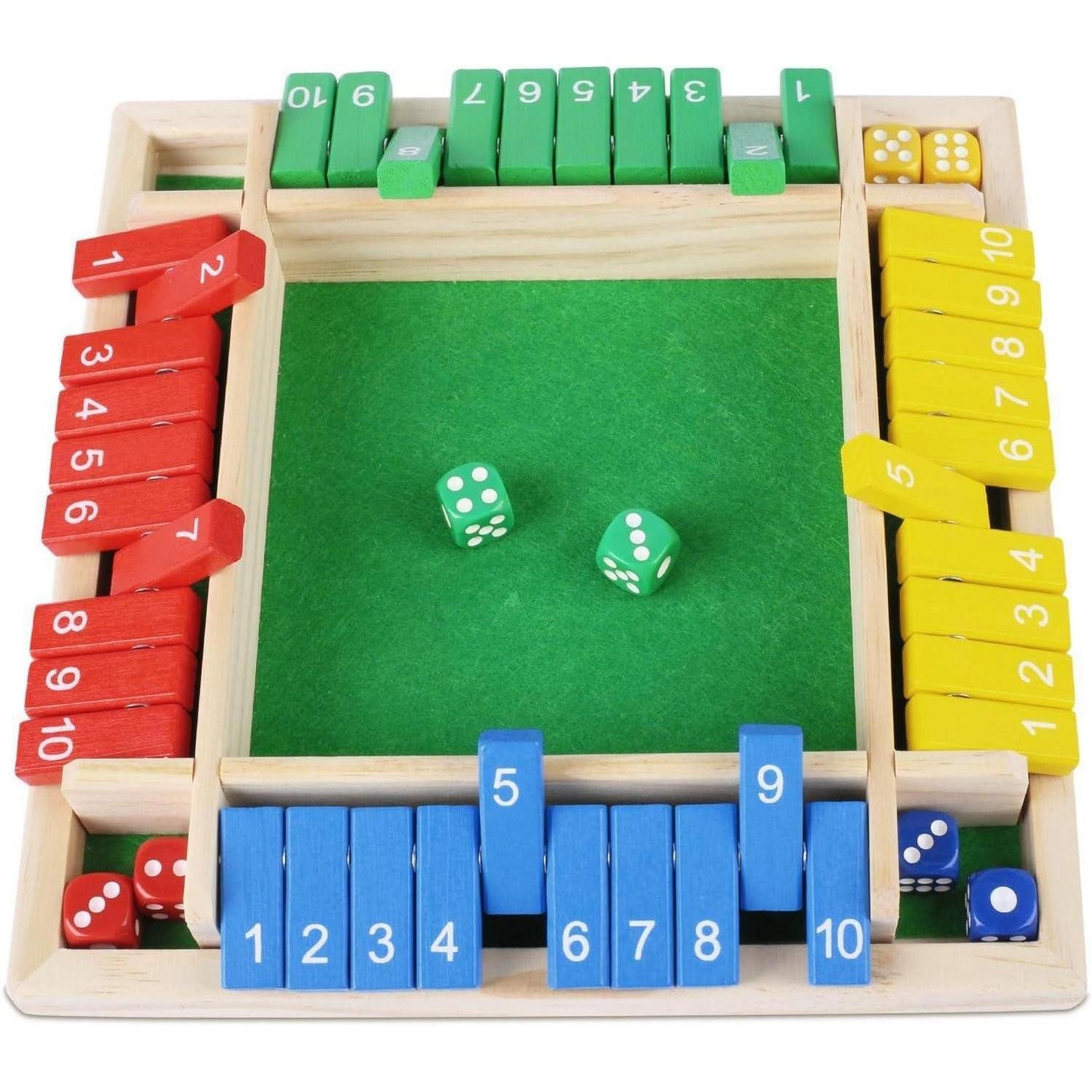 LuxusKollektion Spiel Shut The Box Spiel aus Holz für bis zu 4 Spieler Mathematik