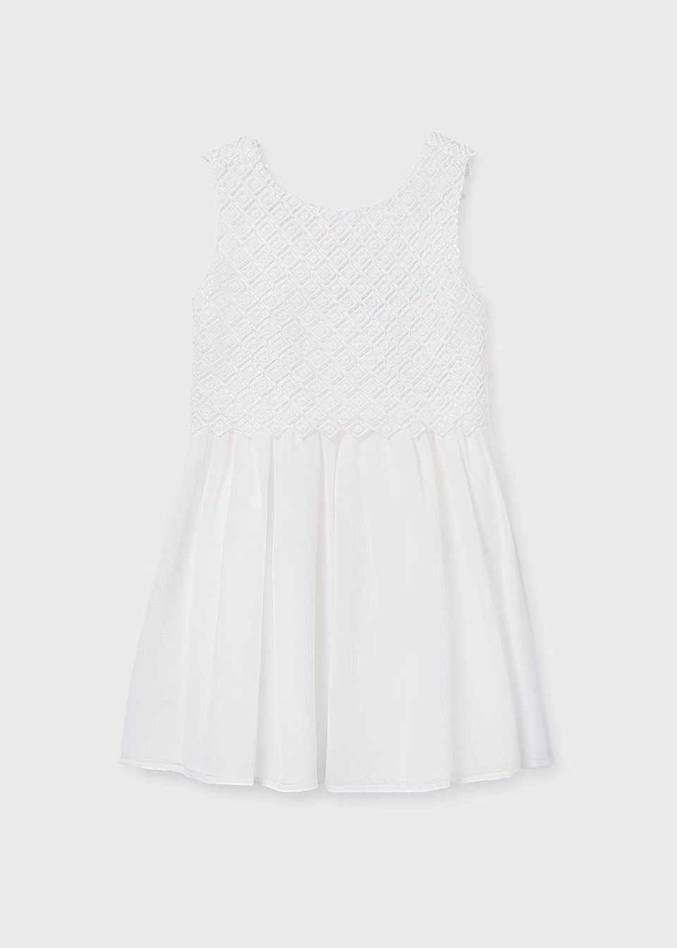 Mayoral Sommerkleid Kombiniertes Teenager Kleid – Ärmellos mit asymmetrischem Kragen