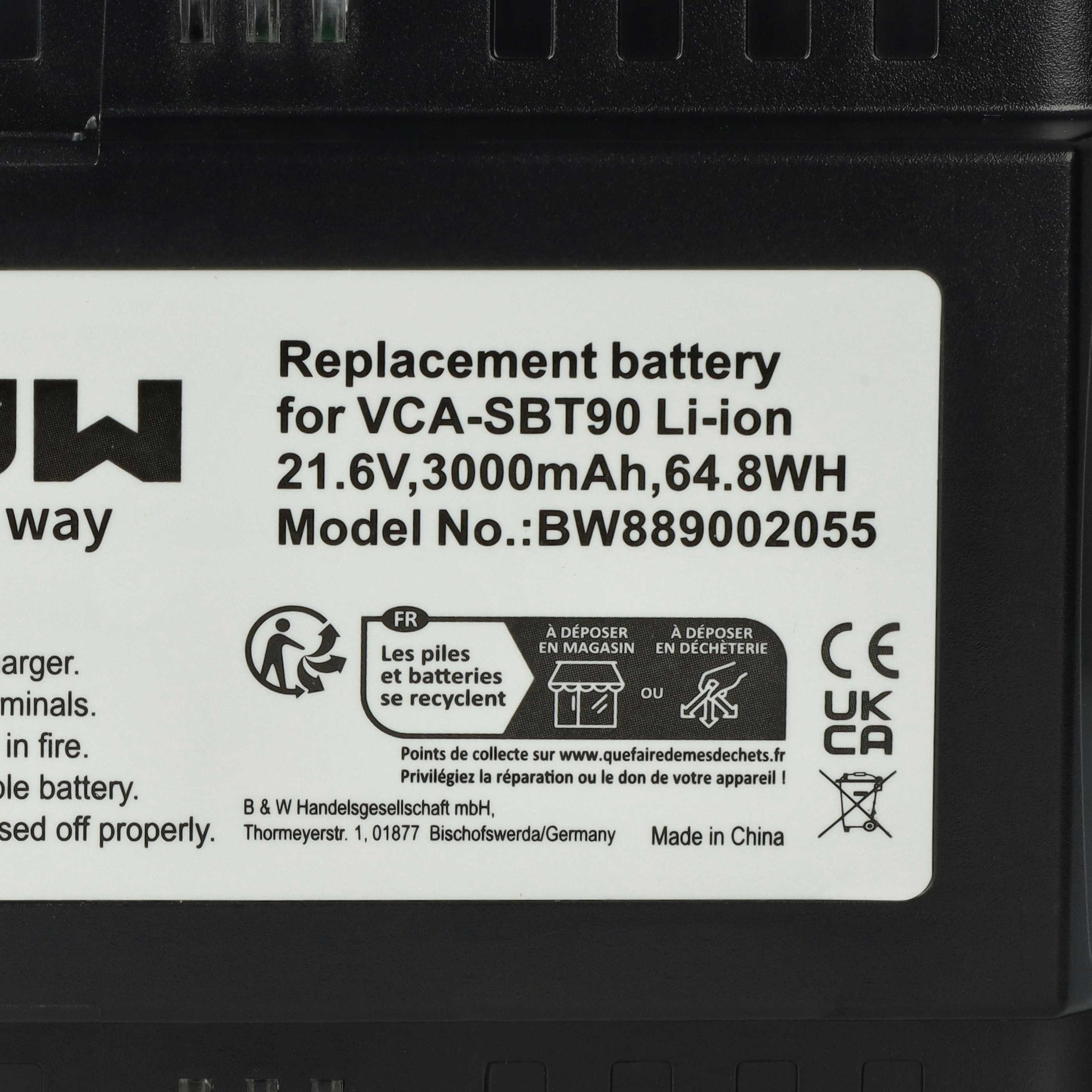vhbw Akku passend für Samsung Jet VS70, 90 Staubsauger / Akku-Staubsauger Staubsauger-Akku Akku Li-Ion 3000 mAh (21,6 V), Leistungsfähiger Austausch-Akku für Ihren Staubsauger