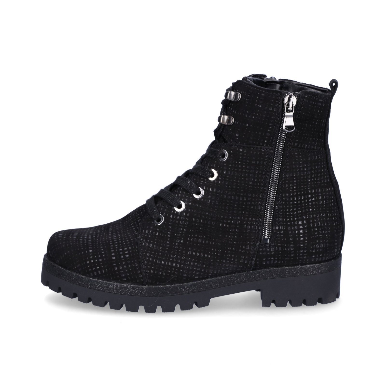 Waldläufer Waldläufer Damen Schnürstiefelette schwarz metallic Stiefelette günstig online kaufen