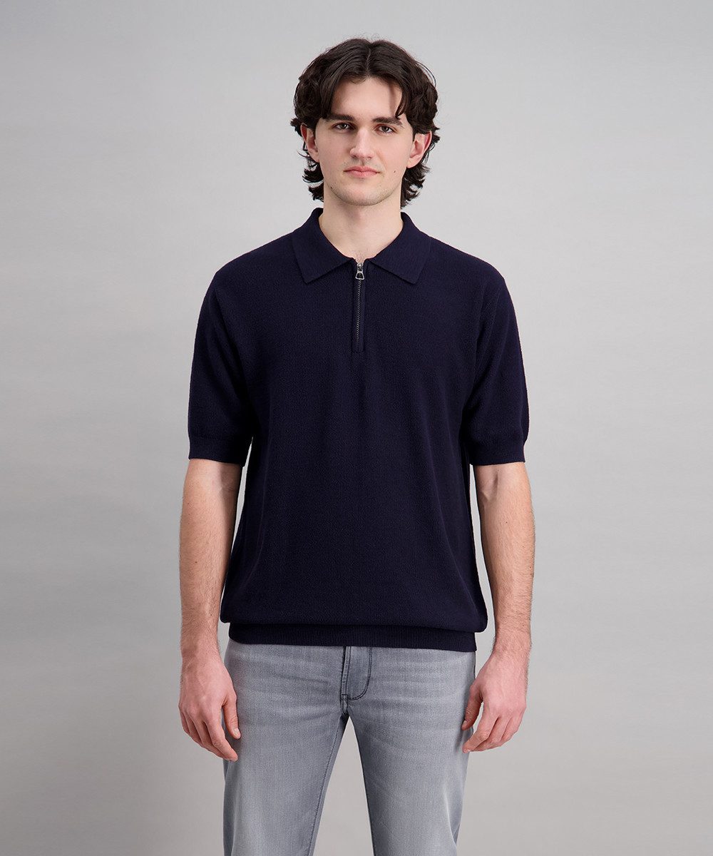 Poloshirt Polo Strick mit zipper