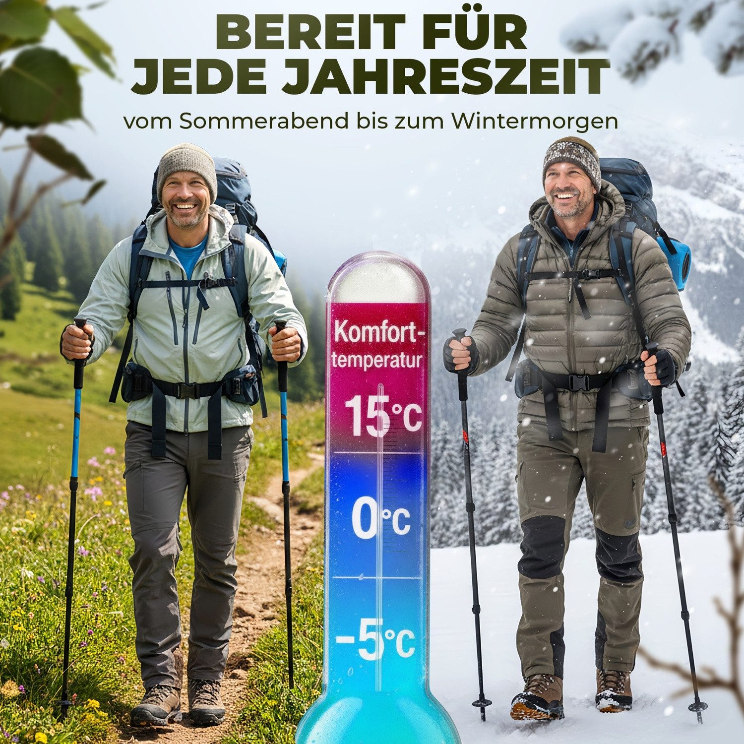 AlpinSpirit Mumienschlafsack [Ultraleicht] 3 Jahreszeiten Sommer & Winter, Packmaß, 210x75 cm (Festival, Trekking, Outdoor, Camping), 2 Wege Reißverschluss, 3 J – Bild 5 von 5