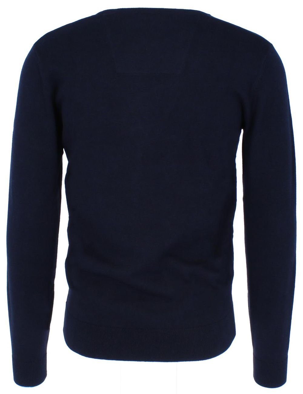 TOM TAILOR Sweatshirt Sweater Crew Navy Melange 13160 Knitted Neck (1-tlg) Basic