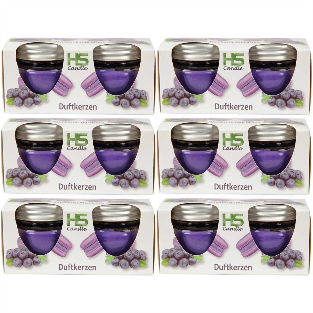 HS Candle Duftkerze Kerzenset 12er (12-tlg), Kerze im Glas mit Deckel, Raumduft 12er Pack je ca. 7 Std. Brenndauer
