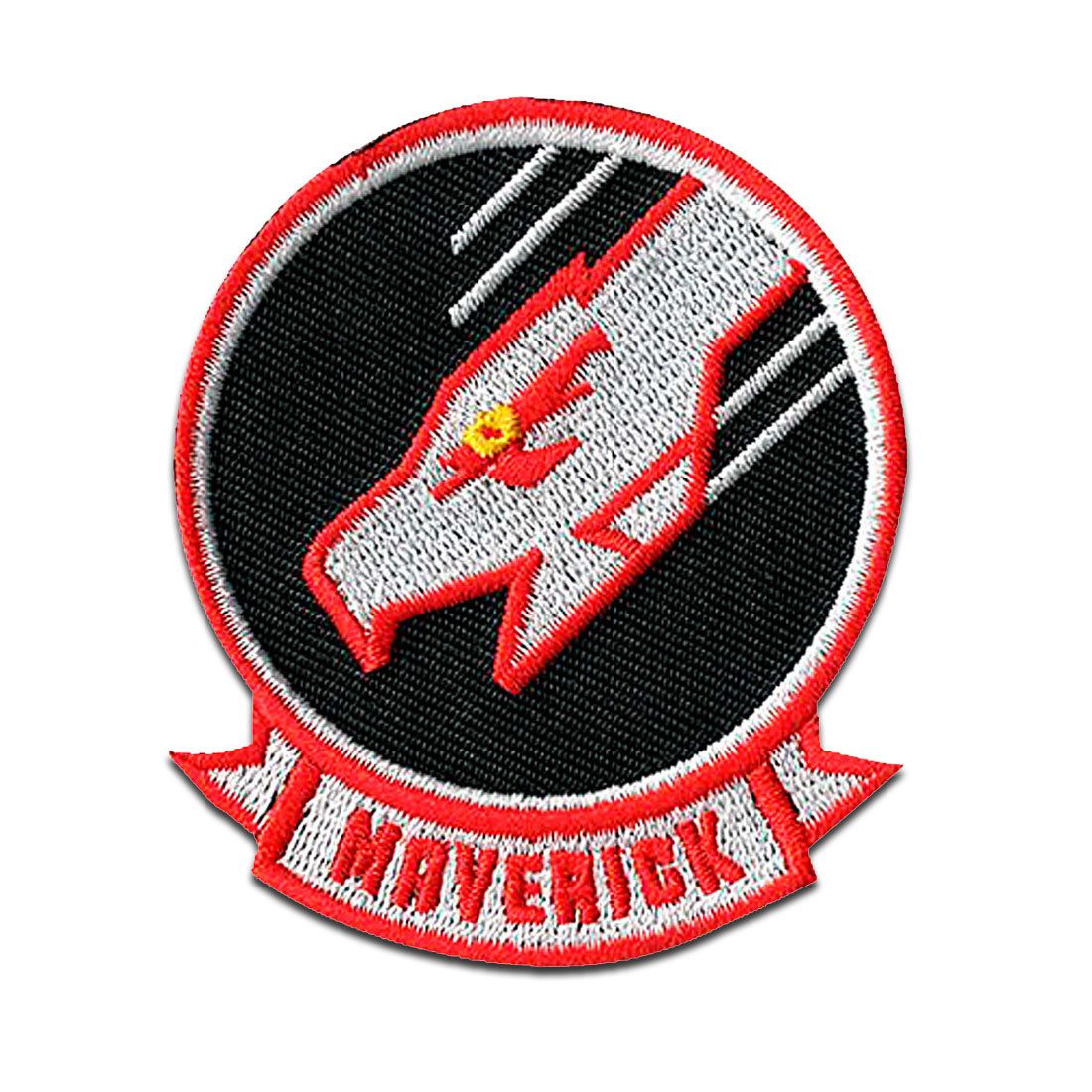 TOP GUN Aufnäher Bügelbild, Aufbügler, Applikationen, Patches, Flicken, zum aufbügeln, Polyester, Comercial Mercera Top Gun Maverick - Größe: 6,5 x 5,6 cm
