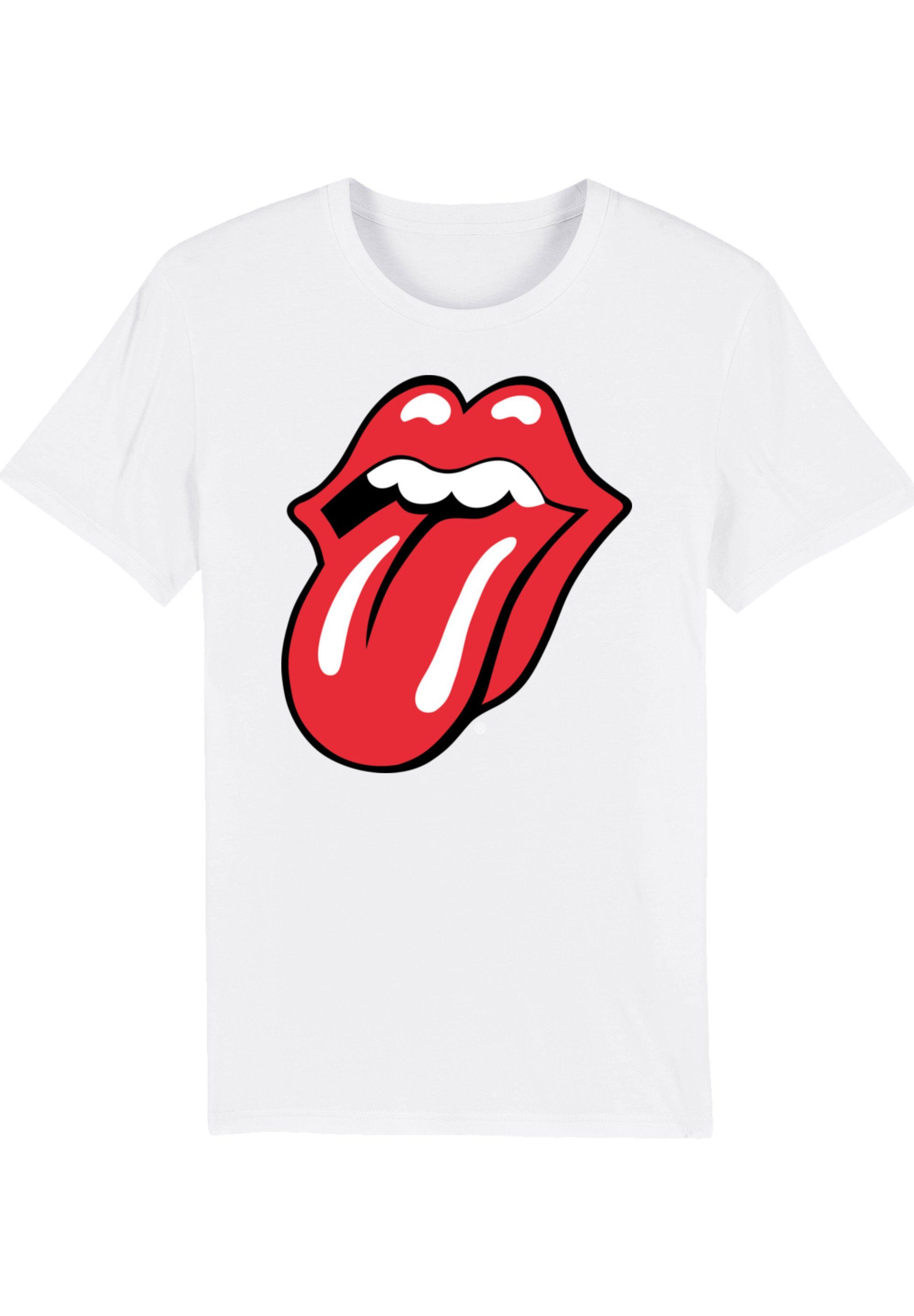 The T-Shirt Print Rolling weiß Stones F4NT4STIC Zunge Rote