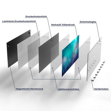 DEQORI Kleiderhaken 'Märchenhafte Wiese', Glas Garderobe Paneel magnetisch beschreibbar