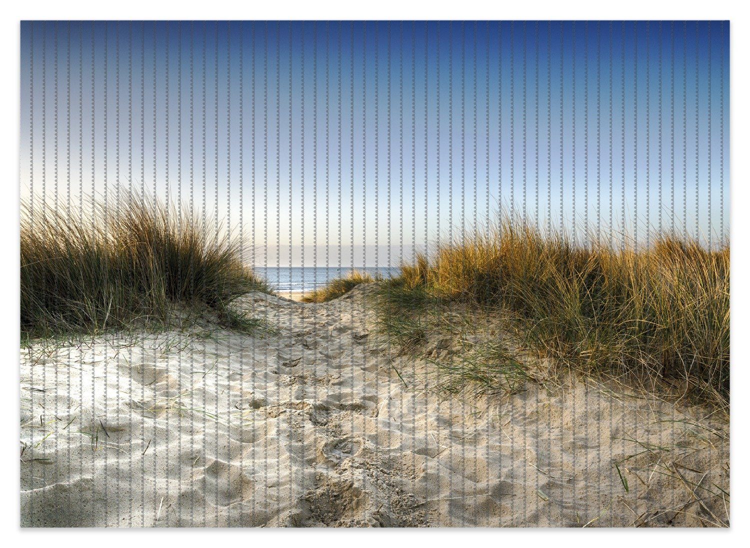 Schaum-Badematte Weg durch die Dünen zum Strand am Meer Wallario, Höhe 5.5 mm, rutschhemmend, geeignet für Fußbodenheizungen, Polymer-Schaum, rechteckig