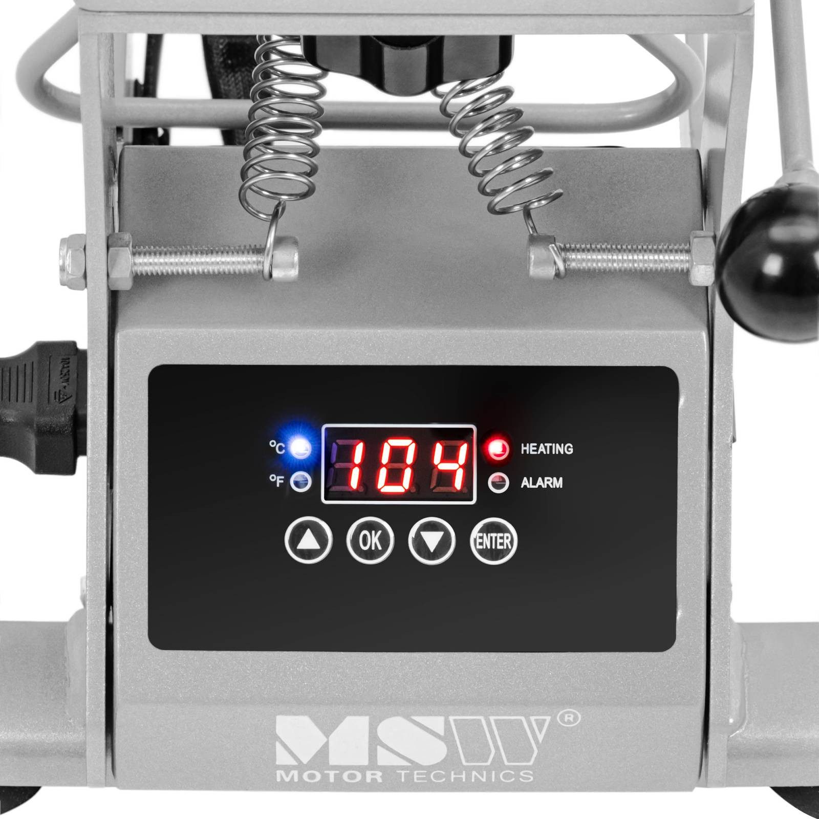 MSW Bügelsystem Kappenpresse Cap-Presse Hitzepresse 0 - 250 °C 360 W LCD-Anzeige Timer, 360 W