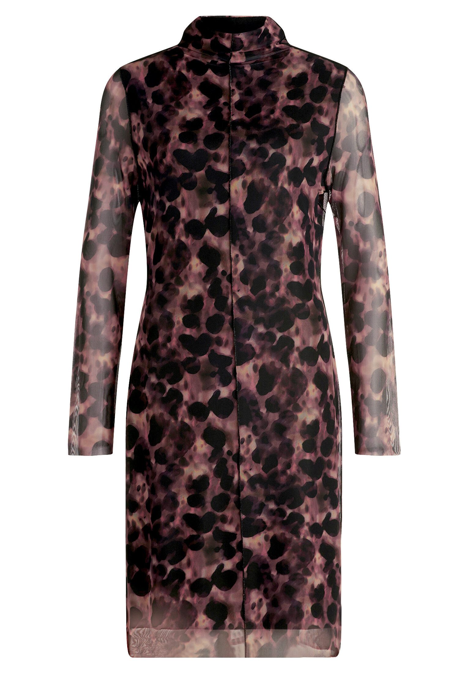 Cartoon Meshkleid Damen mit Kragen