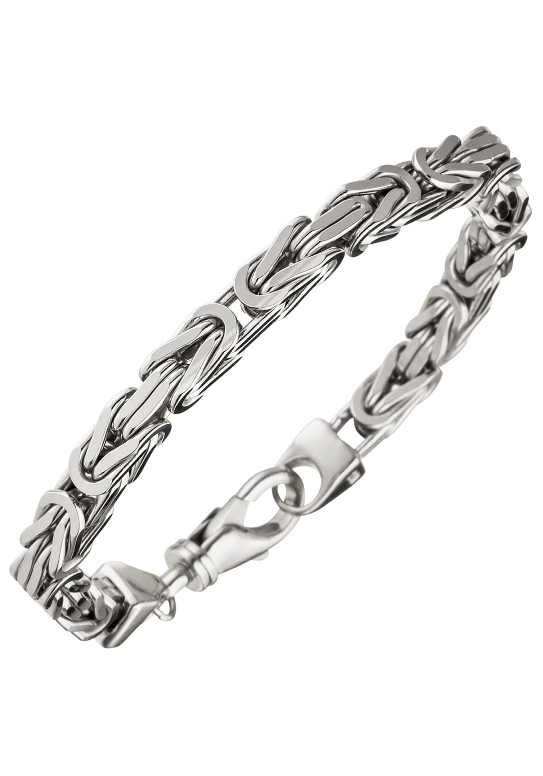 JOBO Königsarmband Armband Herren 6 mm, 925 Silber rhodiniert