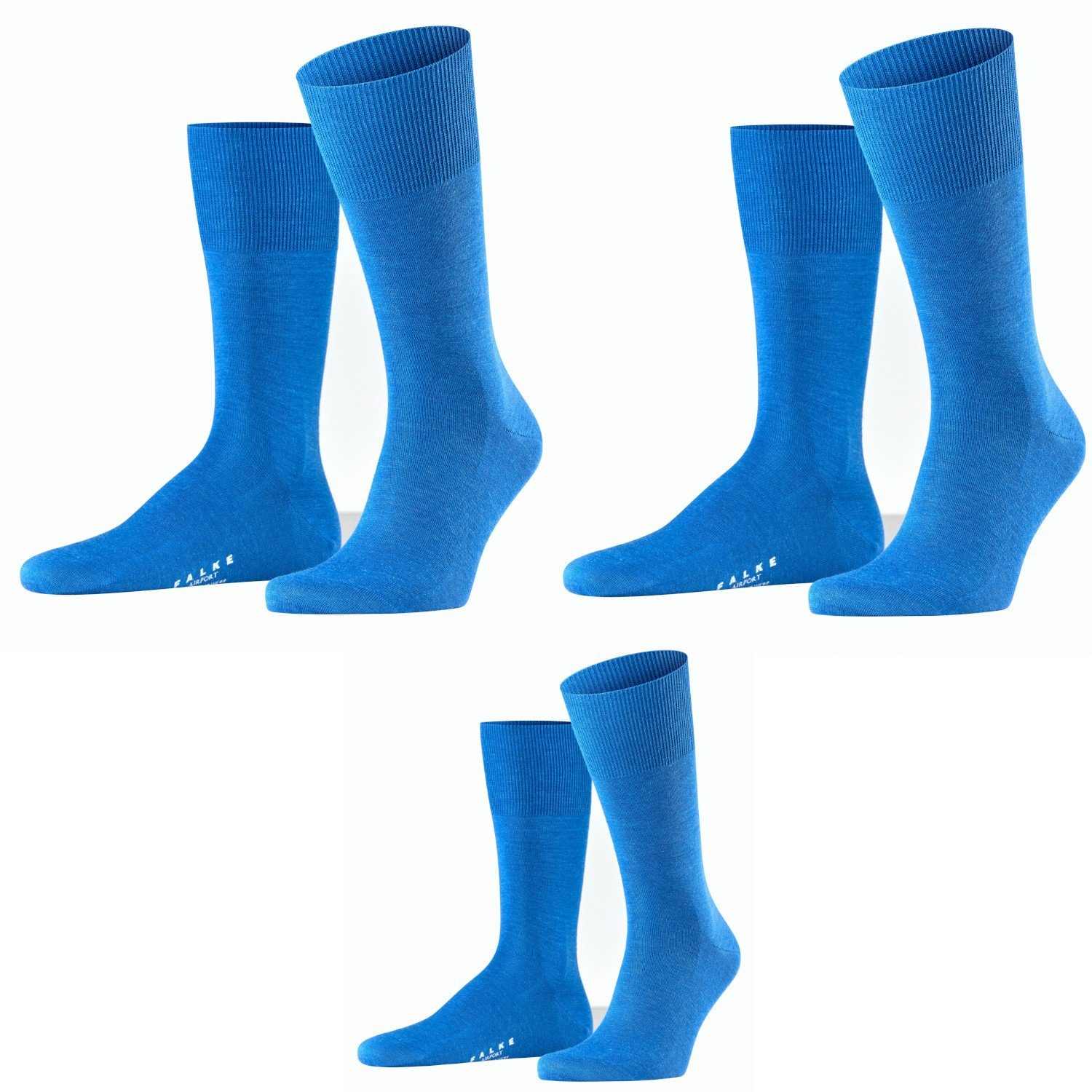 FALKE Airport Lieblingsversand Socken (3 Basicsocken FALKE Farbe, Sapphiere Paar) 3er Set, Herren