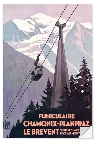 Posterlounge Wandfolie Vintage Travel Collection, Chamonix-Mont-Blanc (Französisch), Vintage Illustration