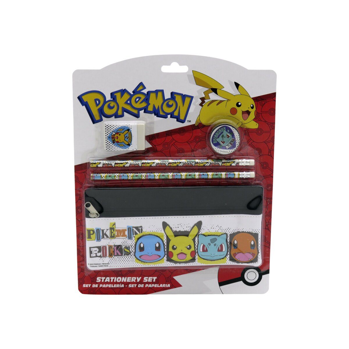 POKÉMON Federmäppchen Pokémon Schreibwarenset mit Federmäppchen 5 teilig Schulset