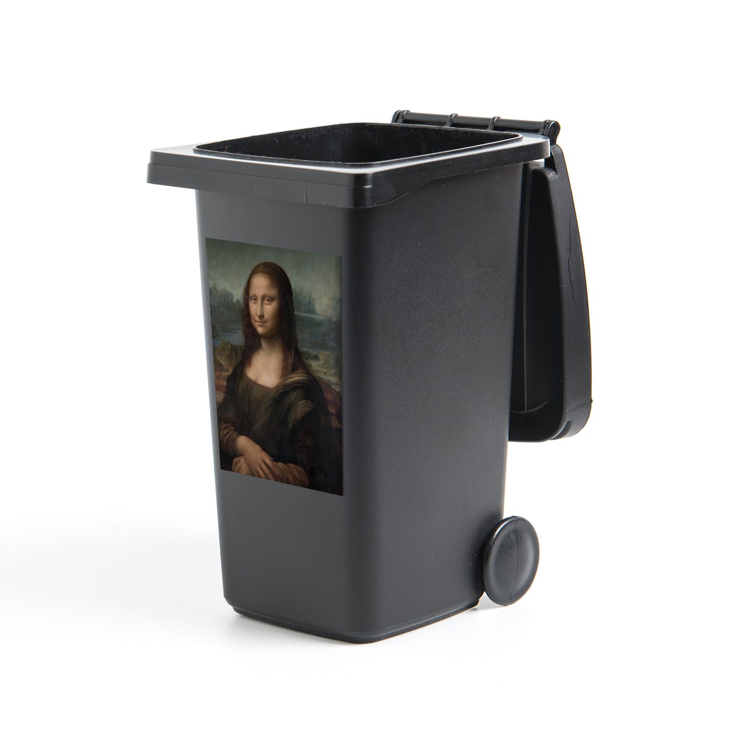 MuchoWow Wandsticker Mona Lisa - Leonardo Da Vinci (1 St), Mülleimer-aufkleber, Mülltonne, Sticker, Container, Abfalbehälter