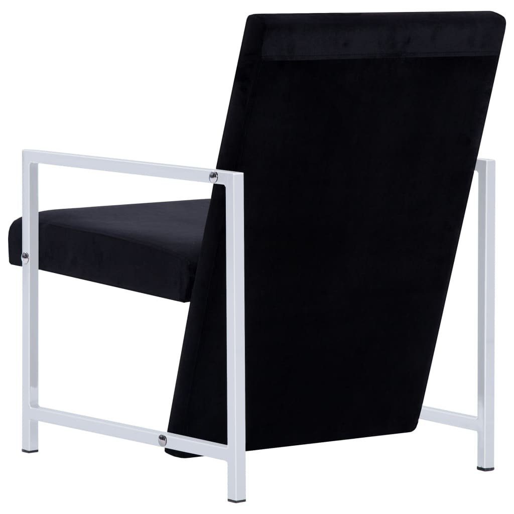 vidaXL Sessel (1-St) Schwarz Füßen Samt verchromten mit Sessel