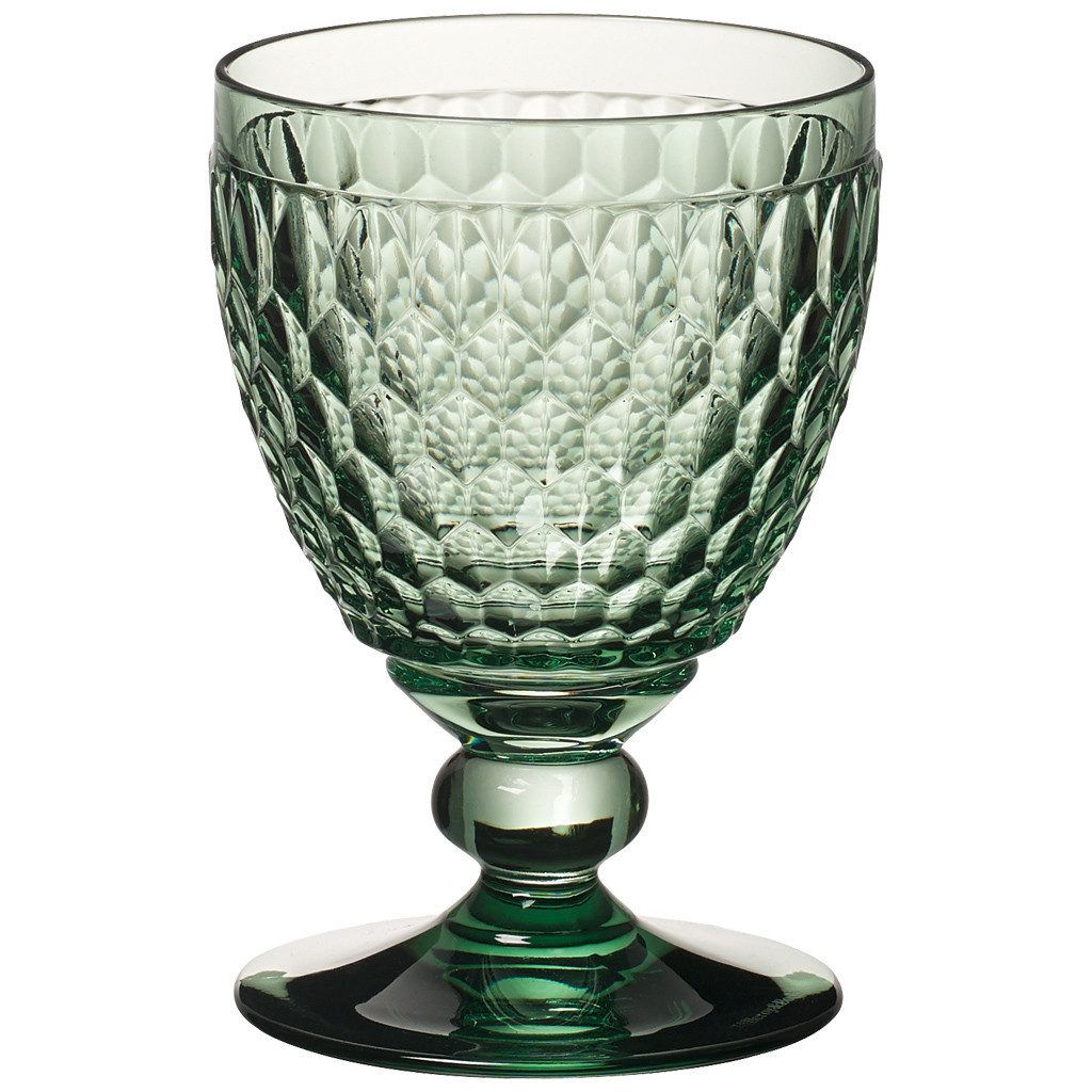 Villeroy & Boch Rotweinglas Boston, Kristallglas, Spülmaschinengeeignet, Grün, Motiv: Boston