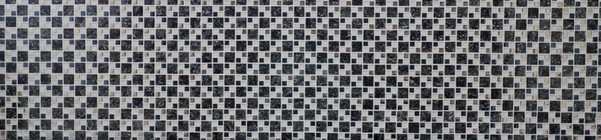 Matten / Glasmosaik schwarz Mosaikfliesen glänzend Crystal Mosani silber 10 Mosaikfliesen