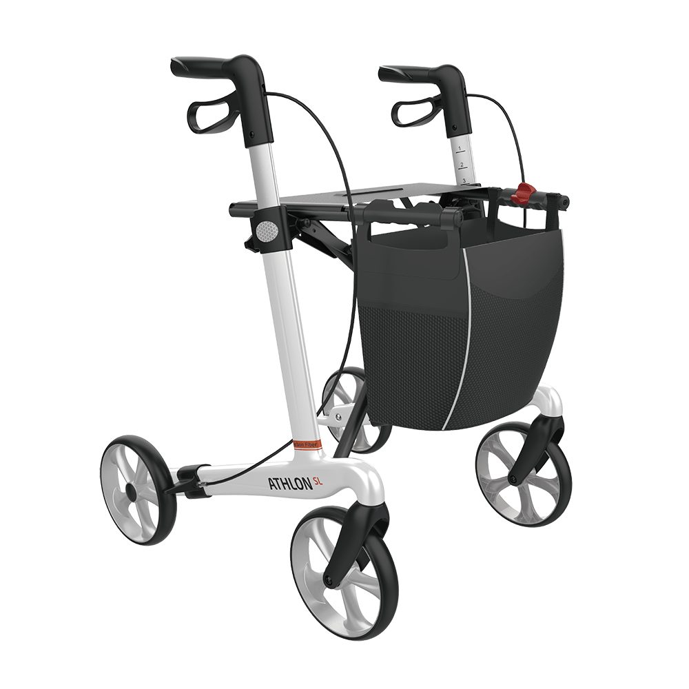 Rehasense Rollator Rehasense Athlon SL Carbon Rollator, Gr. L TPE Räder Yachtweiß, 8 Jahre Herstellergarantie