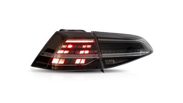 LLCTOOLS Rückleuchte Hell ausleuchtende LED Rückleuchte mit E-Prüfzeichen für VW Golf 7, (2013-2020), Rücklicht, Bremslicht, Nebelschlussleuchte, Blinklicht und Rückfahrlicht, LED fest integriert, Voll LED, Dynamischer Blinker, Hochwertiges LED Rücklicht Auto mit Bremsfunktion