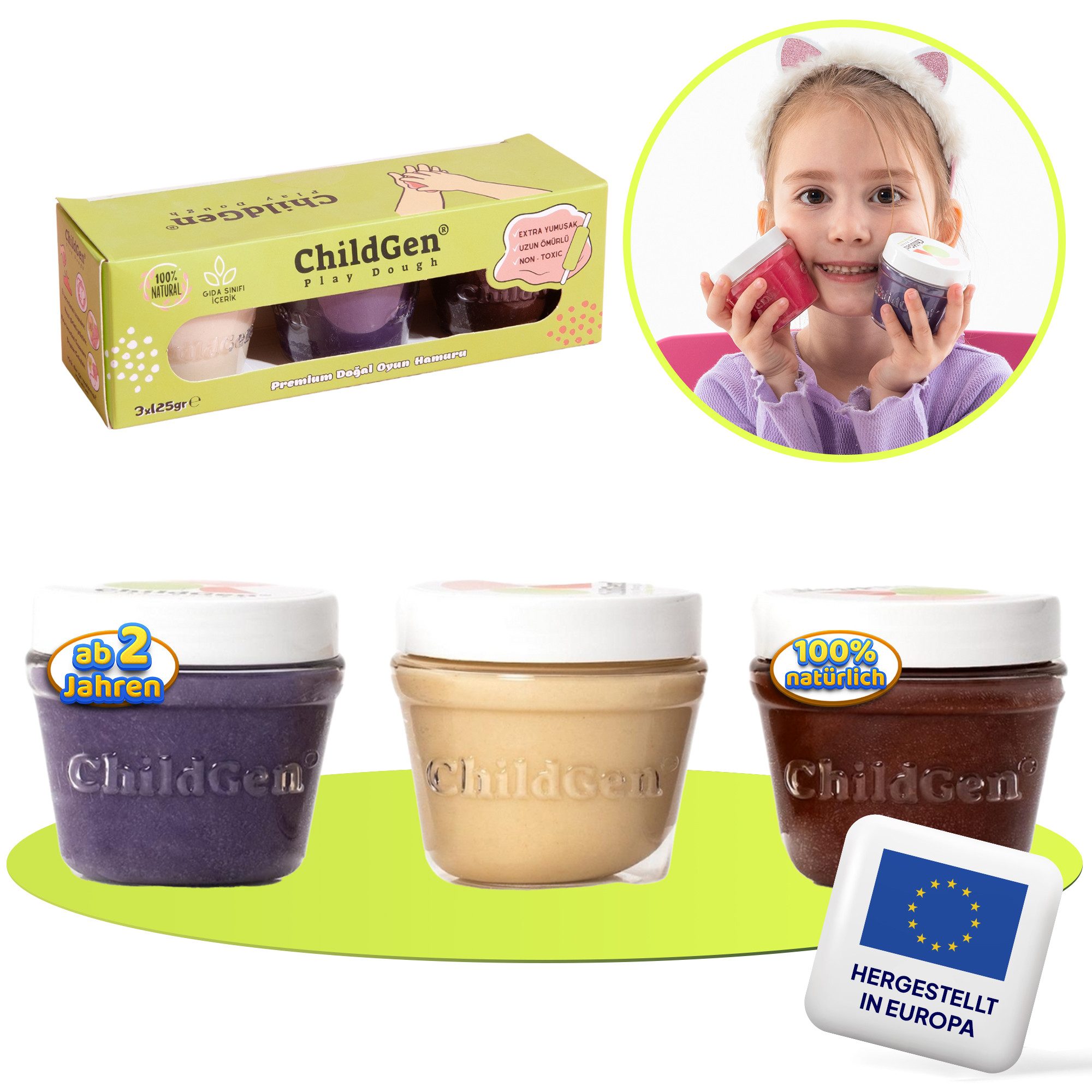 ChildGen Play-Doh ChildGen Play-Doh Play Dough, ungiftig, 100% natürliche Inhaltsstoffe (1-tlg., Play-Dohzubehör, Knetset, Play-Doh -Set, Spielknete), Kinderknete, Play-Doh ab 2 Jahre
