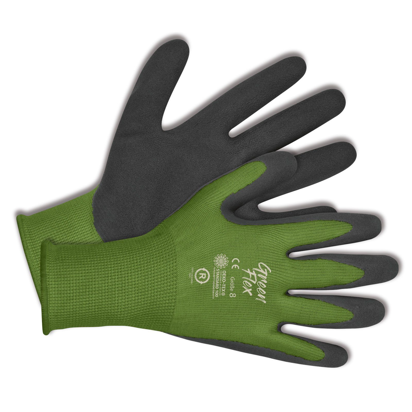 KIXX Gartenhandschuhe Green Flex Handschuhe für die Gartenarbeit Grün/Dunkelgrün - Größe 8