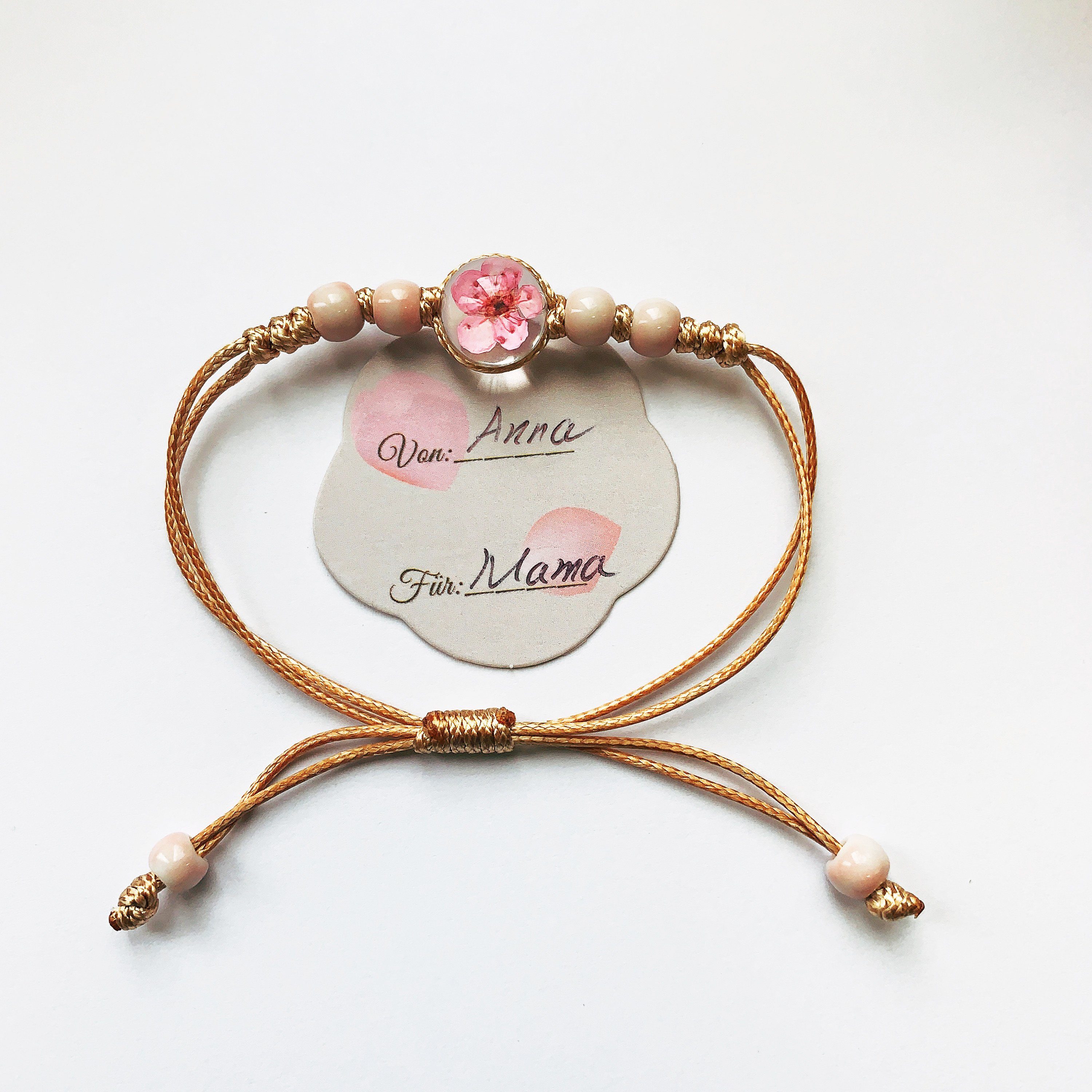 Lucadeau Duftkerze Geschenk Kirschblüte-Armband, mit Duftkerzen Schwester, Frauen Geburtstagsgeschenk für Mama, 4 für Freundin. Geburtstag, Frauen