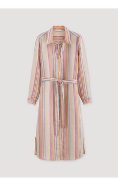 Hessnatur A-Linien-Kleid Streifen Midi Relaxed aus reinem Leinen (1-tlg)