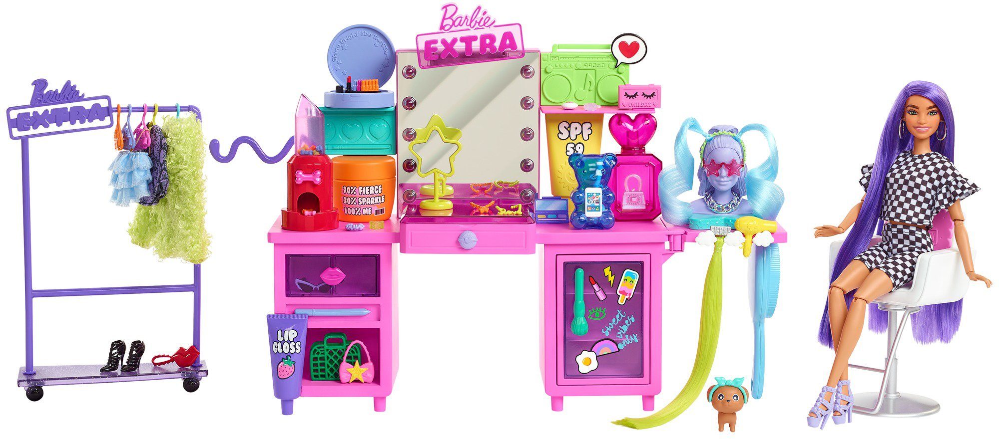 Barbie Spielwelt »EXTRA Spielset«, Stylingtisch mit Zubehör und Barbie Puppe  online kaufen | OTTO