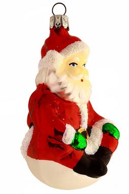 Hamburger Weihnachtskontor Christbaumschmuck Sitzender Santa, Dekohänger - mundgeblasen - handdekoriert