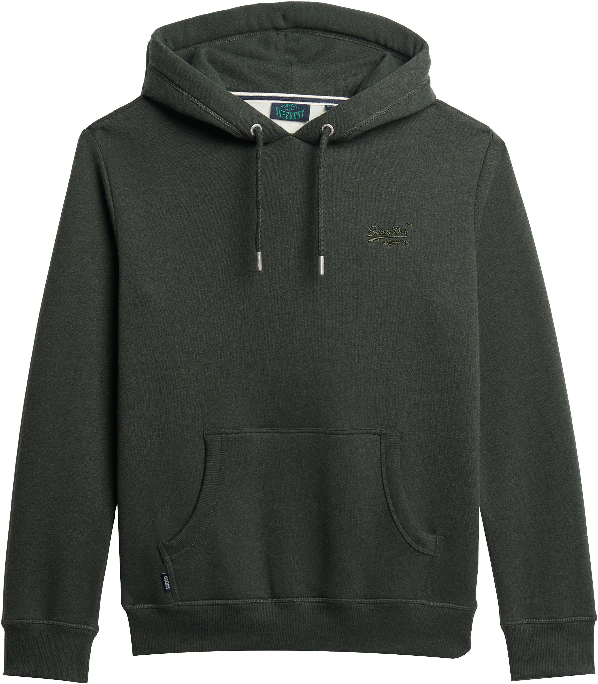 Superdry Kapuzensweatshirt ESSENTIAL LOGO marl dark HOODIE olive