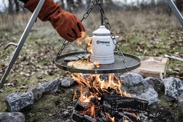 Petromax Grillrost, Hänge-Rost für Dreibein inkl. Stahl-Kette optimal für das Lagerfeuer