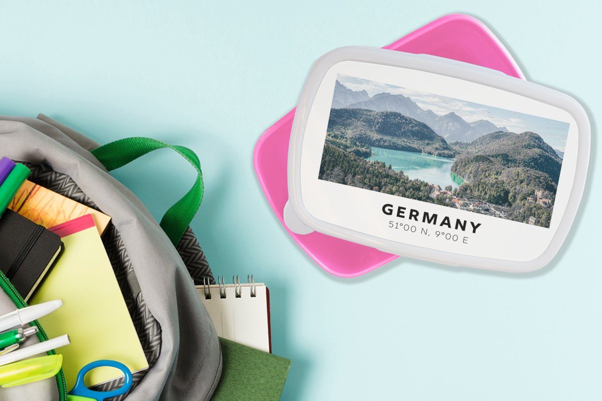 (2-tlg), Wasser - rosa Snackbox, Kunststoff Deutschland für Erwachsene, Mädchen, Kunststoff, Lunchbox MuchoWow Brotdose Wald, Kinder, Brotbox -