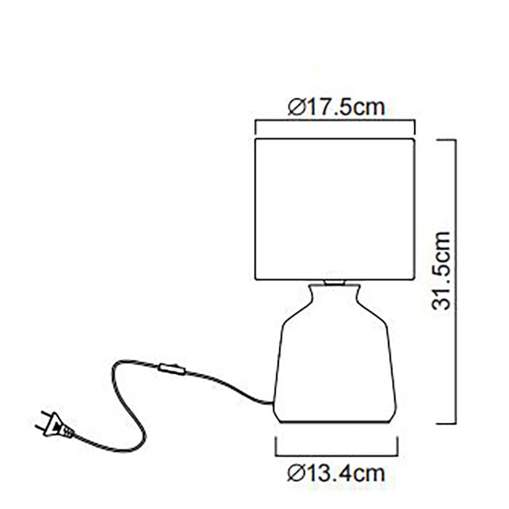 GLOBO LIGHTING LED Tischleuchte, Leuchtmittel inklusive, Warmweiß, Tischlampe Nachttischleuchte Leselampe curry Keramik Textil LED 31,5cm