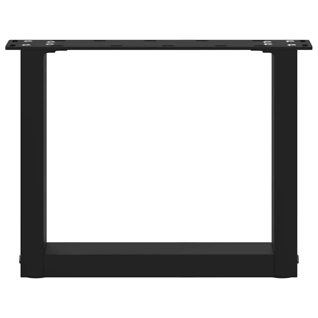vidaXL Tischbein Couchtischbeine U-Form 2 Stk. Schwarz 30x(30-31) cm Stahl – Bild 5 von 5